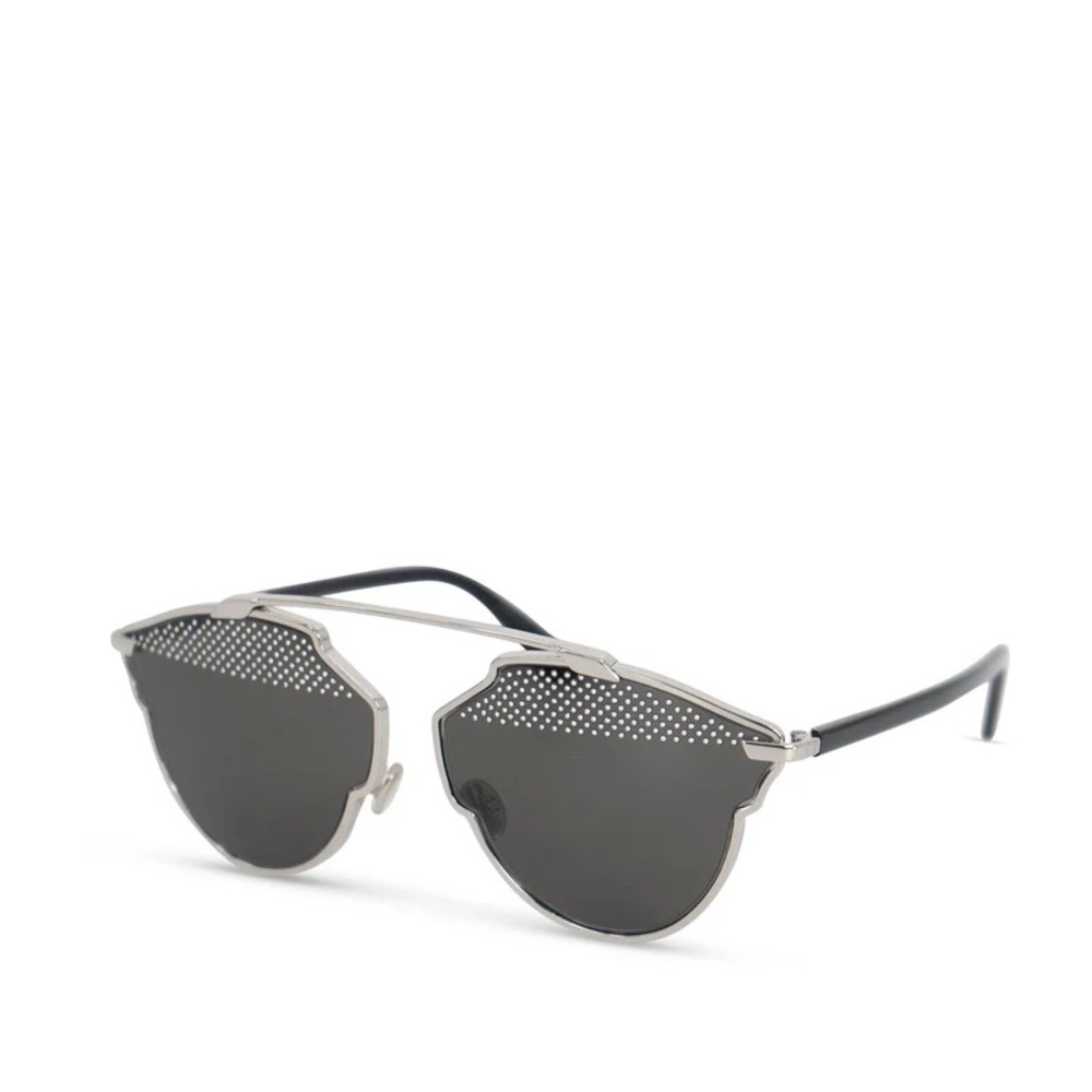 Dior - SoRealS Sunglasses with Black Lens and Silver Hardware